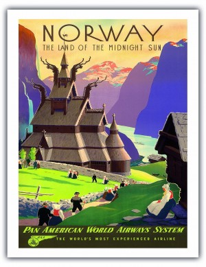 Norway Pan American Travel Poster